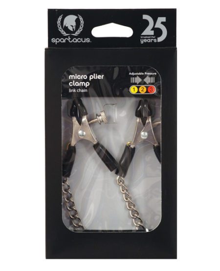 Spartacus Adjustable Micro Plier Nipple Clamps W/link Chain