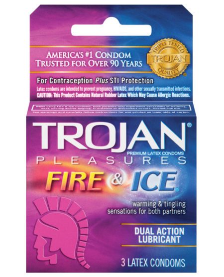 Trojan Fire & Ice Condoms - Box Of 3 | XXXToyz-R-Us.com