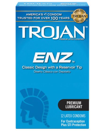 Trojan Enz Lubricated Condoms - Box Of 12