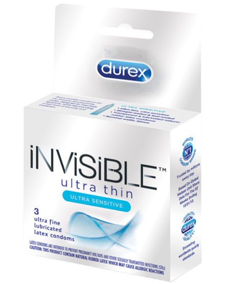 Durex Invisible Ulta Thin Condom - Box Of 3 | XXXToyz-R-Us.com