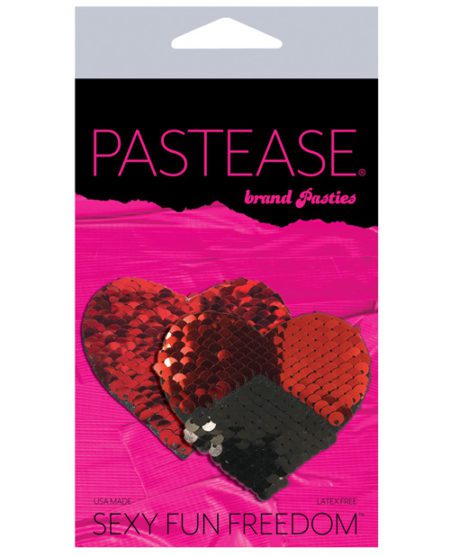 Pastease Premium Color Changing Flip Sequins Hearts - Red/black O/s | XXXToyz-R-Us.com