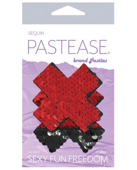 Pastease Premium Color Changing Flip Sequins Cross - Red/black O/s | XXXToyz-R-Us.com