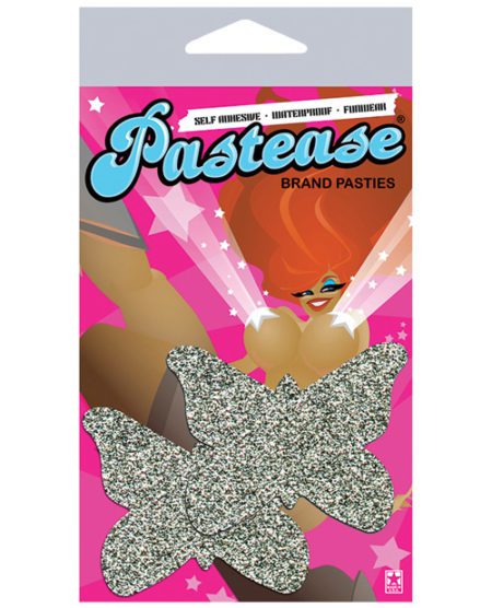 Pastease Premium  Glitter Butterfly - Silver O/s