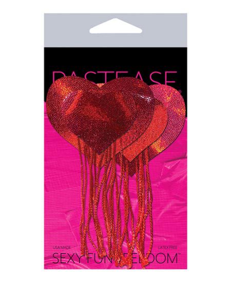 Pastease Tassel Holographic Heart - Red O/s | XXXToyz-R-Us.com