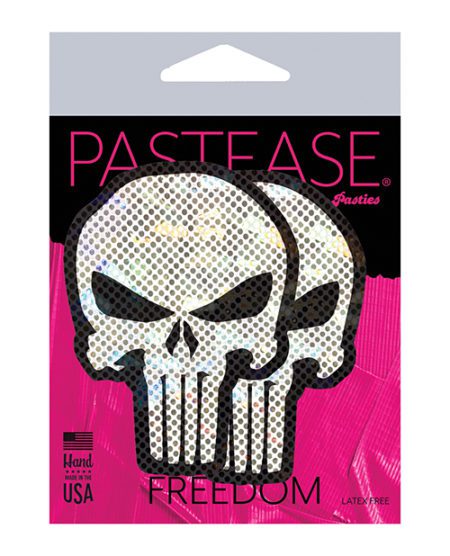 Pastease Premium Glittering Punisher Skull - White/black O/s