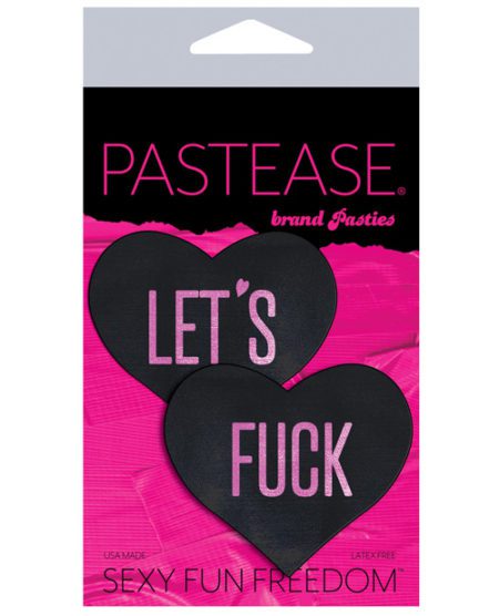 Pastease Premium Let's Fuck Hearts - Black O/s | XXXToyz-R-Us.com