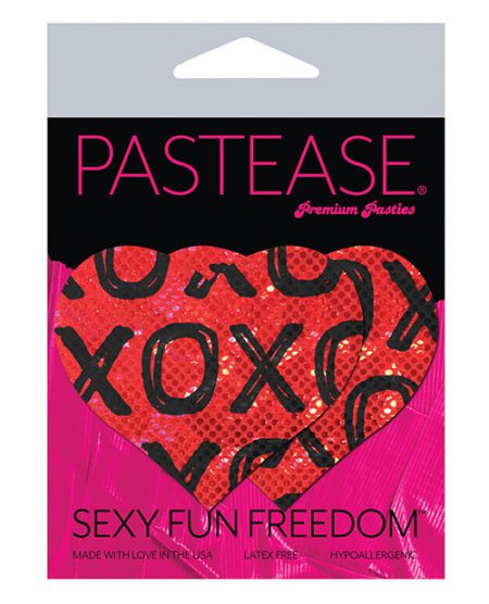 Pastease Premium Glitter Xoxo Heart - Red/black O/s | XXXToyz-R-Us.com
