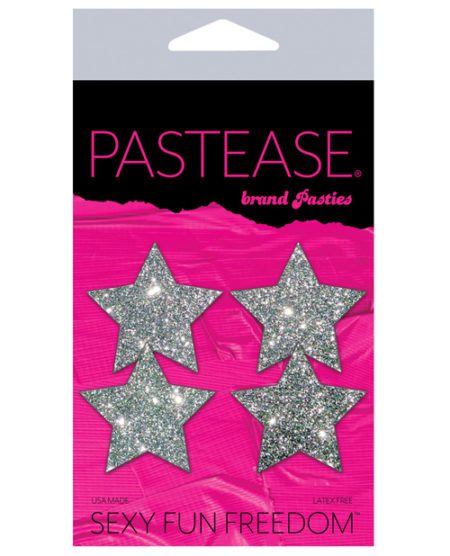 Pastease Premium Petites Glitter Star - Silver O/s Pack Of 2 Pair