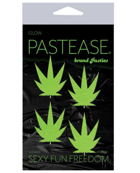 Pastease Premium Petites Leaf - Glow In The Dark Green O/s Pack Of 2 Pair | XXXToyz-R-Us.com