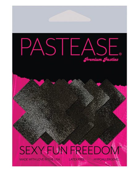 Pastease Premium Petites Liquid Cross - Black O/s Pack Of 2 Pair