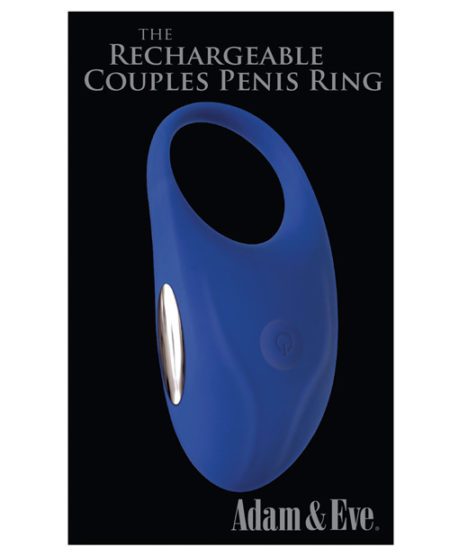 Adam & Eve Rechargeable Couples Penis Ring - Blue | XXXToyz-R-Us.com