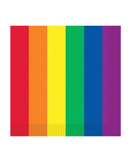 Pride Luncheon Napkins - Rainbow Pack Of 16 | XXXToyz-R-Us.com