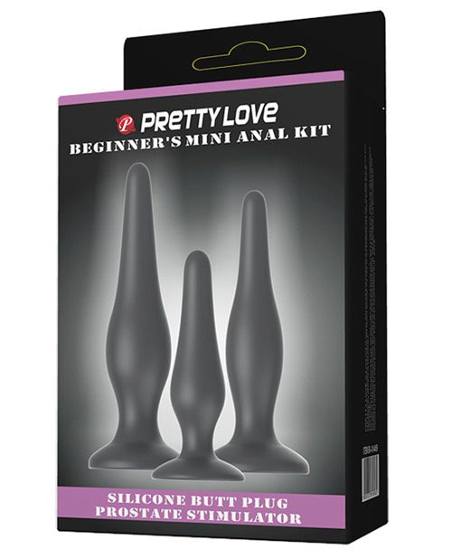 Pretty Love Beginner's Mini Anal Kit - Black Set Of 3 | XXXToyz-R-Us.com