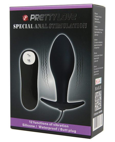 Pretty Love Vibrating Bulb Shaped Butt Plug - Black | XXXToyz-R-Us.com
