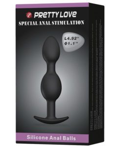 Pretty Love 4.92" Silicone Anal Plug W/ball - Black