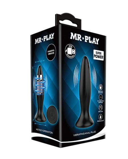 Mr. Play Vibrating Anal Plug - Black | XXXToyz-R-Us.com