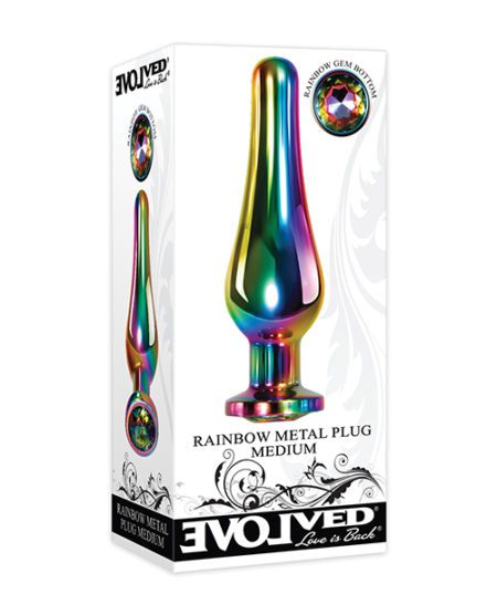 Evolved Rainbow Metal Plug - Medium | XXXToyz-R-Us.com