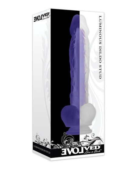 Evolved Luminous Dildo Stud Non Vibrating - Purple | XXXToyz-R-Us.com