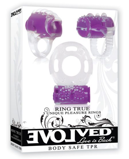 Evolved Ring True Unique Pleasure Rings Kit - 3 Pack Clear/purple | XXXToyz-R-Us.com