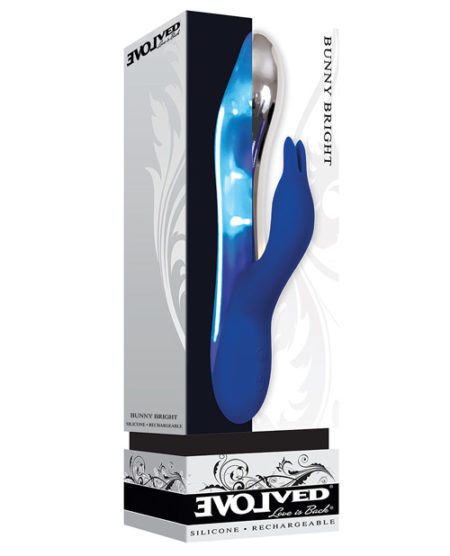 Evolved Bunny Bright Light Up Metallic Vibrator - Dark Blue | XXXToyz-R-Us.com
