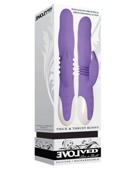 Evolved Thick & Thrust Bunny Dual Stim Rechargeable - Purple | XXXToyz-R-Us.com