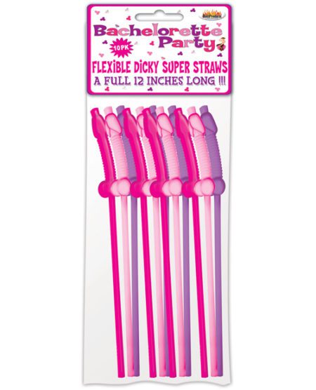 Bachelorette Party Flexy Super Straw - Pack Of 10 | XXXToyz-R-Us.com