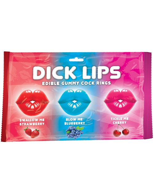 Dicklips Edible Gummy Cock Rings - Asst. Flavors Pack Of 3 | XXXToyz-R-Us.com