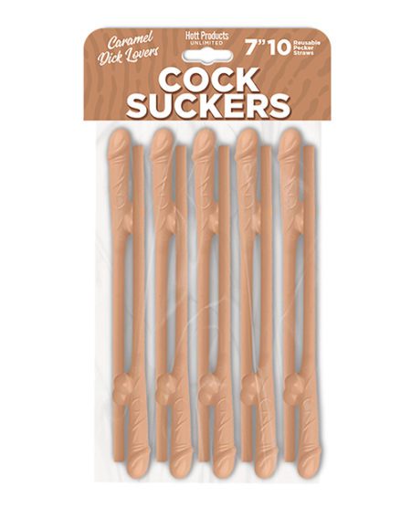 Cock Suckers Pecker Straws - Caramel Lovers Pack Of 10