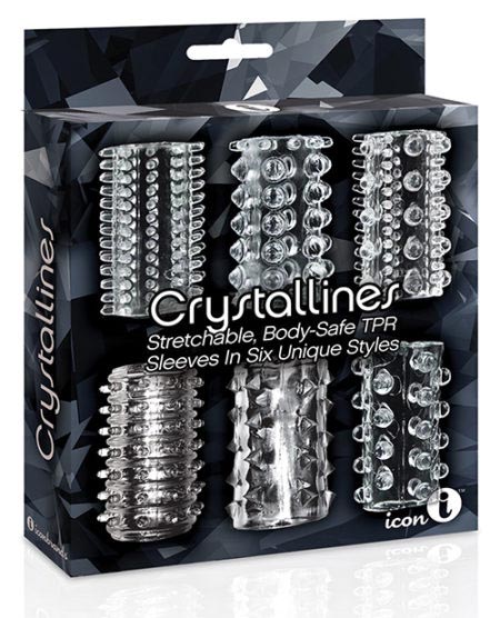 The 9's Crystalline Tpr Cock Sleeve 6 Pack - Clear | XXXToyz-R-Us.com