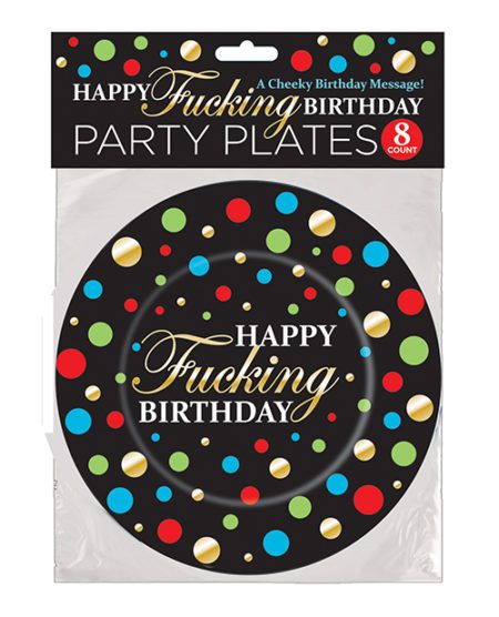 Happy Fucking Birthday Plates - Pack Of 8 | XXXToyz-R-Us.com