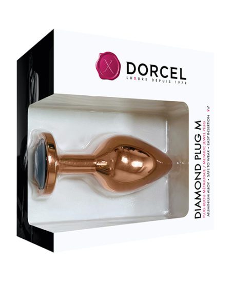 Dorcel Aluminium Bejeweled Diamond Plug - Rose Gold Medium | XXXToyz-R-Us.com