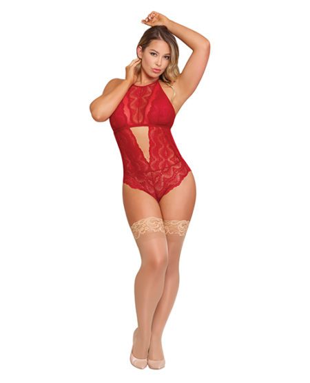 Sugar & Spice Teddy W/snap Crotch Red S/m