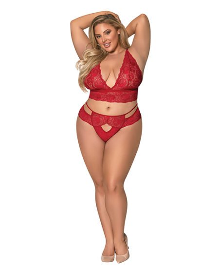 Sugar & Spice Bra & Panty Red Qn