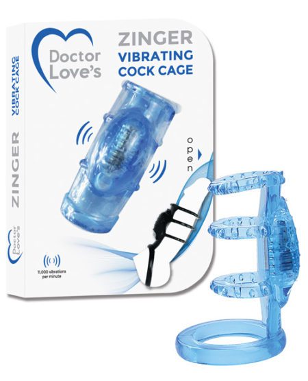 Doctor Love's Vibrating Cock Cage - Blue | XXXToyz-R-Us.com