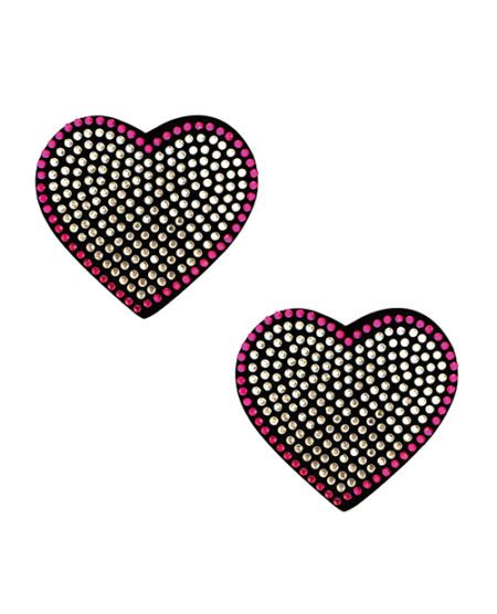 Neva Nude Burlesque Heart N' Soul Crystal Heart Pasties - Pink/clear O/s | XXXToyz-R-Us.com