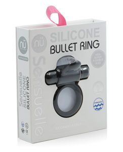 Nu Sensuelle 7 Function Silicone Bullet Ring - Black