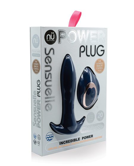 Nu Sensuelle Power Plug 20 Function Remote Control Butt Plug - Navy Blue