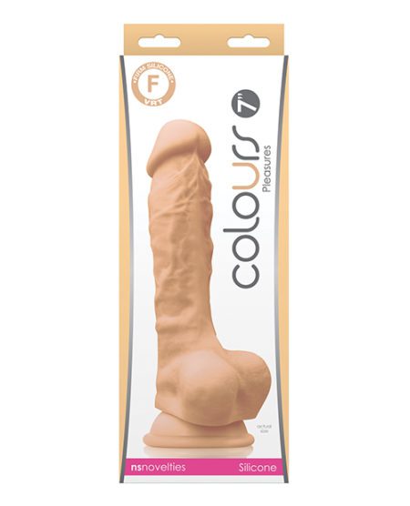 Colours Pleasures 7" Dong W/balls & Suction Cup - White