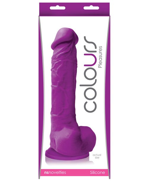 Colours Pleasures 8" Dildo W/suction Cup - Purple