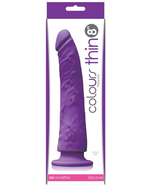 Colours Pleasures Thin 8" Dildo - Purple