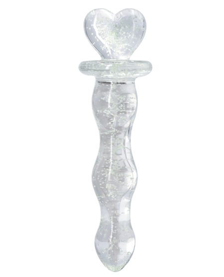 Firefly Heart A Glow Glass Dildo - Clear