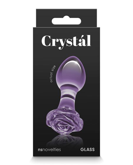 Crystal Rose Butt Plug - Purple | XXXToyz-R-Us.com