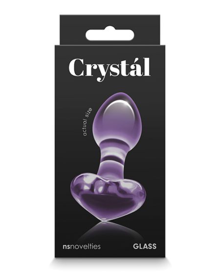 Crystal Heart Butt Plug - Purple