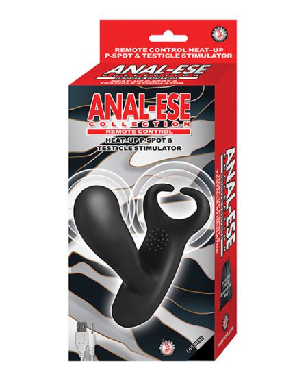 Anal-ese Collection Remote Control Heat Up P-spot & Testicle Stimulator - Black