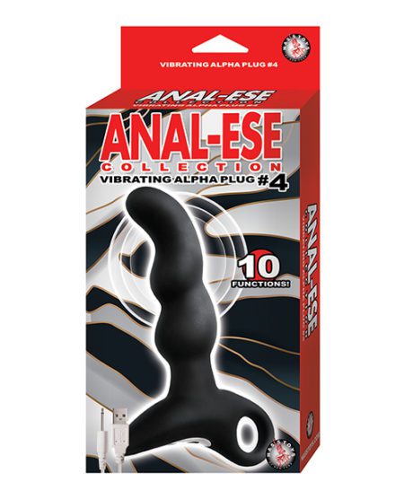 Anal-ese Collection Vibrating Alpha Plug #4 - Black | XXXToyz-R-Us.com