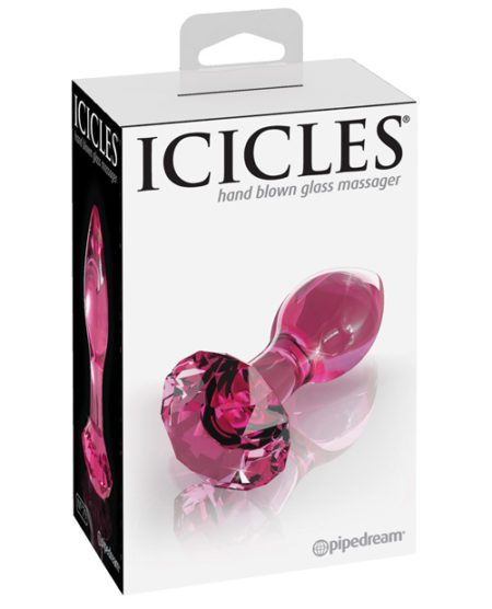 Icicles No. 79 Hand Blown Glass Diamond Butt Plug - Pink | XXXToyz-R-Us.com