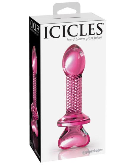 Icicles No. 82 Hand Blown Glass Butt Plug - Ribbed/pink | XXXToyz-R-Us.com