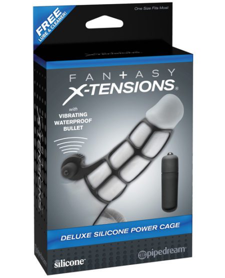 Fantasy X-tensions Deluxe Silicone Power Cage - Black | XXXToyz-R-Us.com