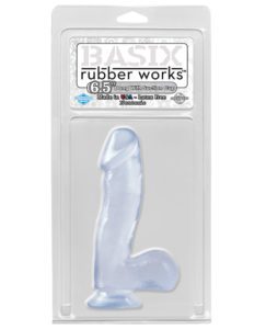 Basix Rubber Works 6.5" Dong W/suction Cup - Clear