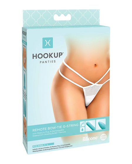 Hookup Panties Remote Bow Tie G String White S-l | XXXToyz-R-Us.com